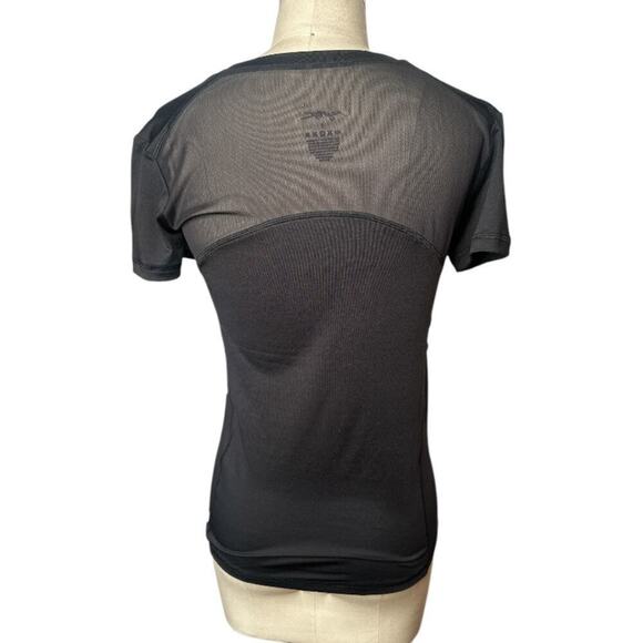 X by Gottex Black Mesh Back Panel Athletic Tee Shirt Women's Size S NWT - Picture 3 of 4